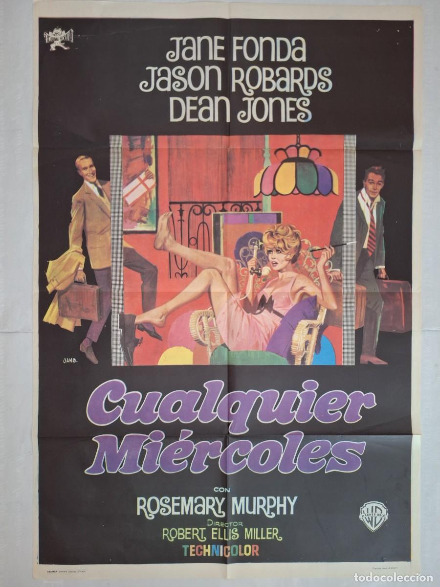 Cine: ANTIGUO CARTEL CINE CUALQUIER MIERCOLES JANE FONDA RV P-2081