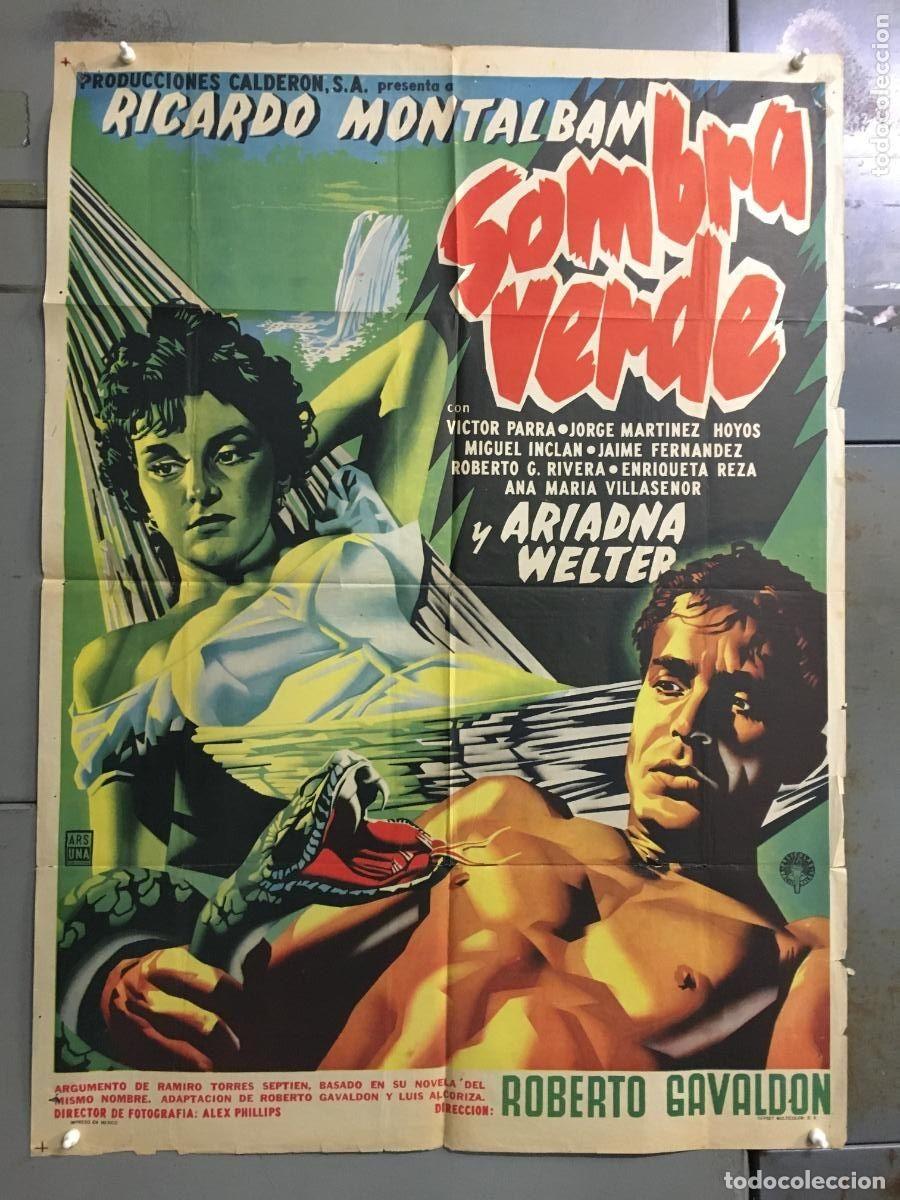 Cine: PJE 0715 SOMBRA VERDE JOSEP RENAU RICARDO MONTALBAN POSTER ORIGINAL MEJICANO 70X94