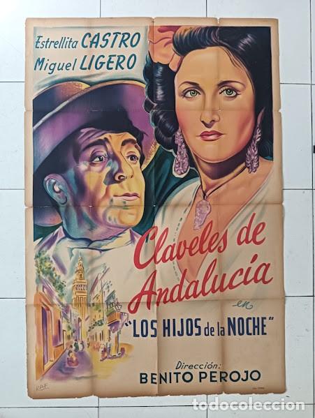 Cinema: EPX 0547 LOS HIJOS DE LA NOCHE ANDALUCIA ESTRELLITA CASTRO PEROJO POSTER ORIG ARGENTINO 75X110 LITO