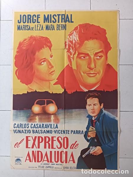 Cinema: EPX 0548 EL EXPRESO DE ANDALUCIA ROVIRA BELETA JORGE MISTRAL POSTER ORIGINAL ARGENTINO 75X110 LITO