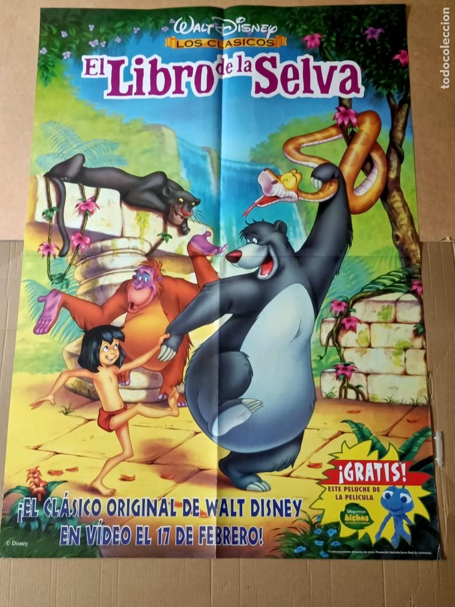 Cine: POSTER ORIGINAL WALT DISNEY, PEL&Iacute;CULA EL LIBRO DE LA SELVA. MIDE 98 X 68 CM. I
