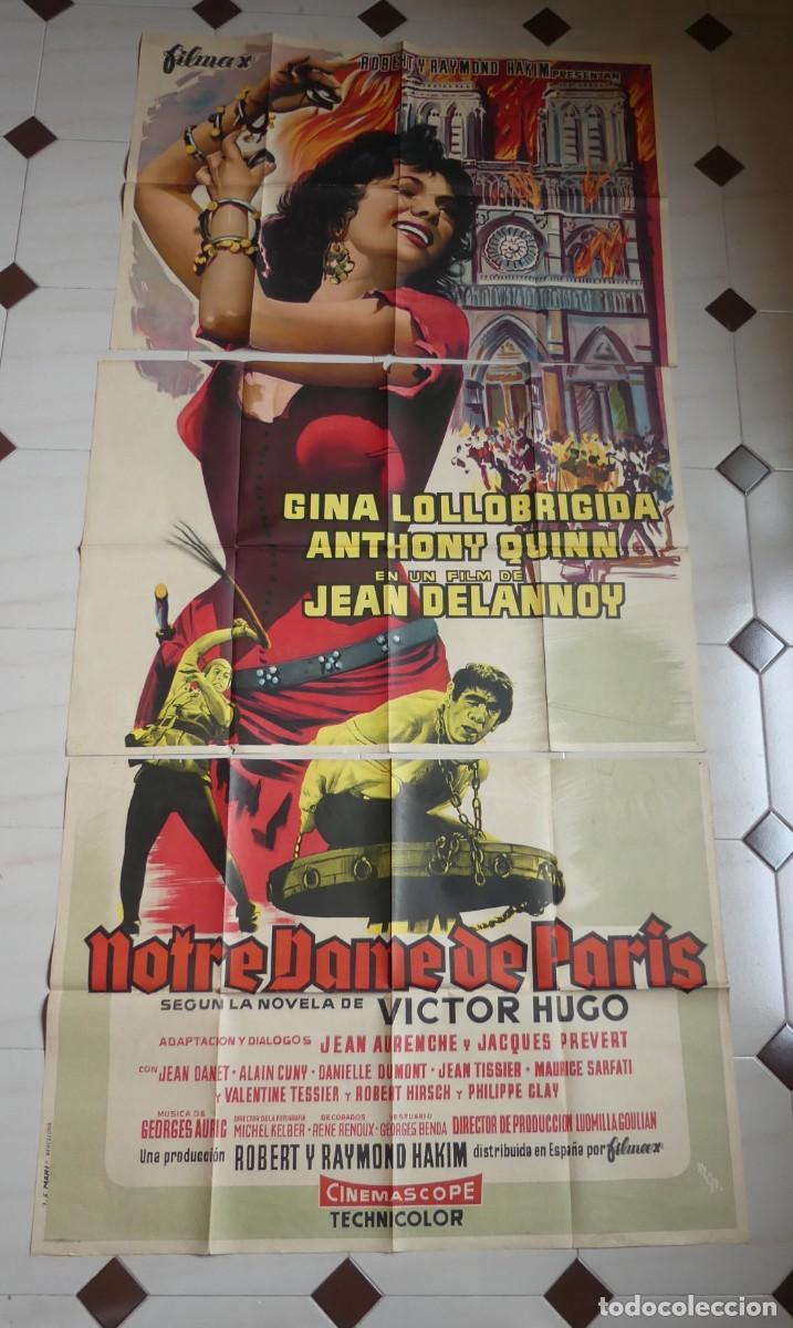 Cine: CARTEL ORIGINAL DE TRES HOJAS DEL FILM : NUESTRA SE&Ntilde;ORA DE PARIS ( PAGO POR BIZUM )