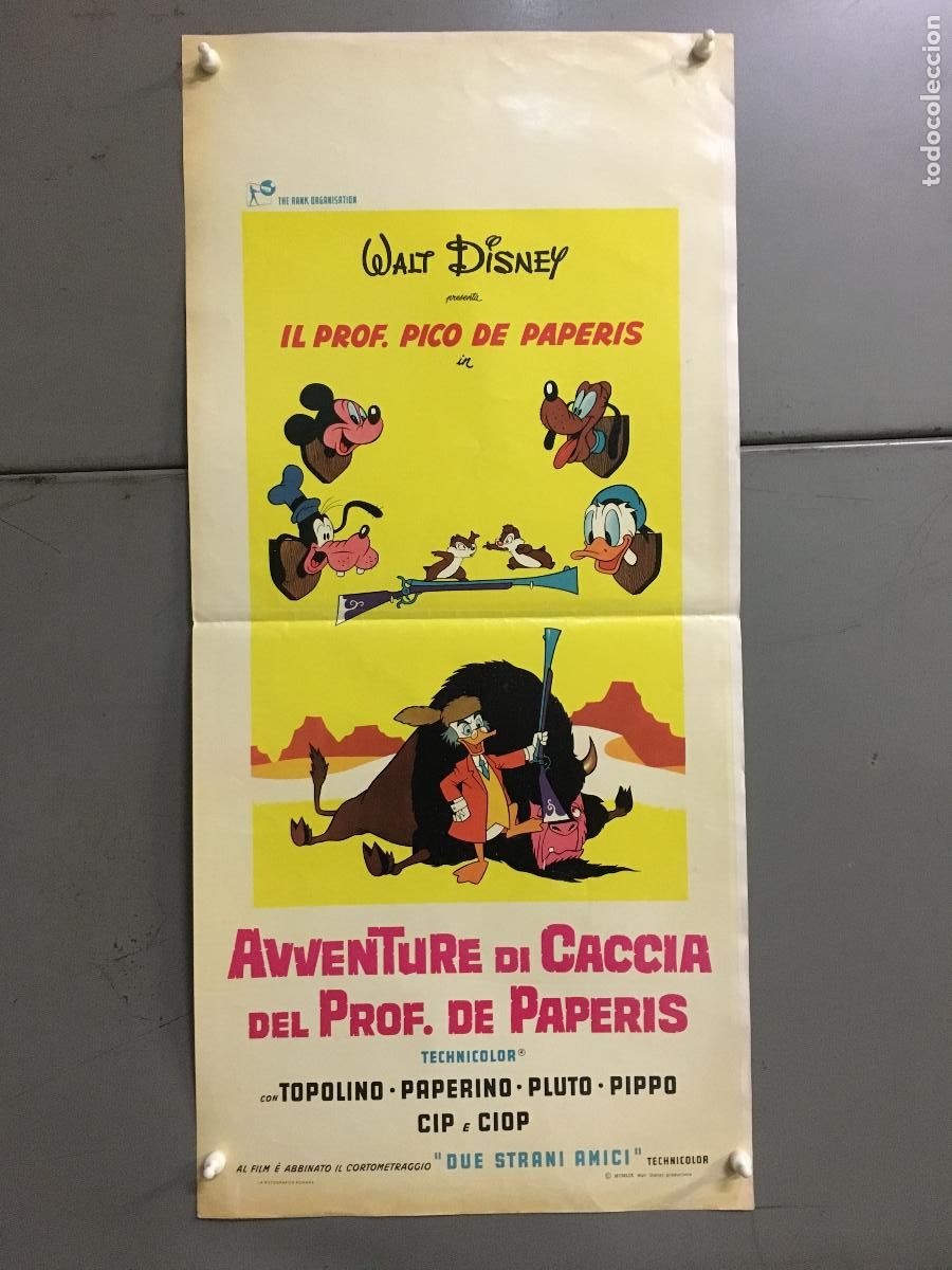 Kino: ICJ 162 MICKEY MOUSE DONALD PLUTO GOOFY CHIP CHOP POSTER ORIGINAL ITALIANO 33X70