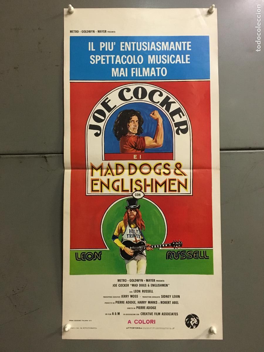 Cin&eacute;ma: ICJ 165 MAD DOGS AND ENGLISHMEN JOE COCKER POSTER ORIGINAL ITALIANO 33X70