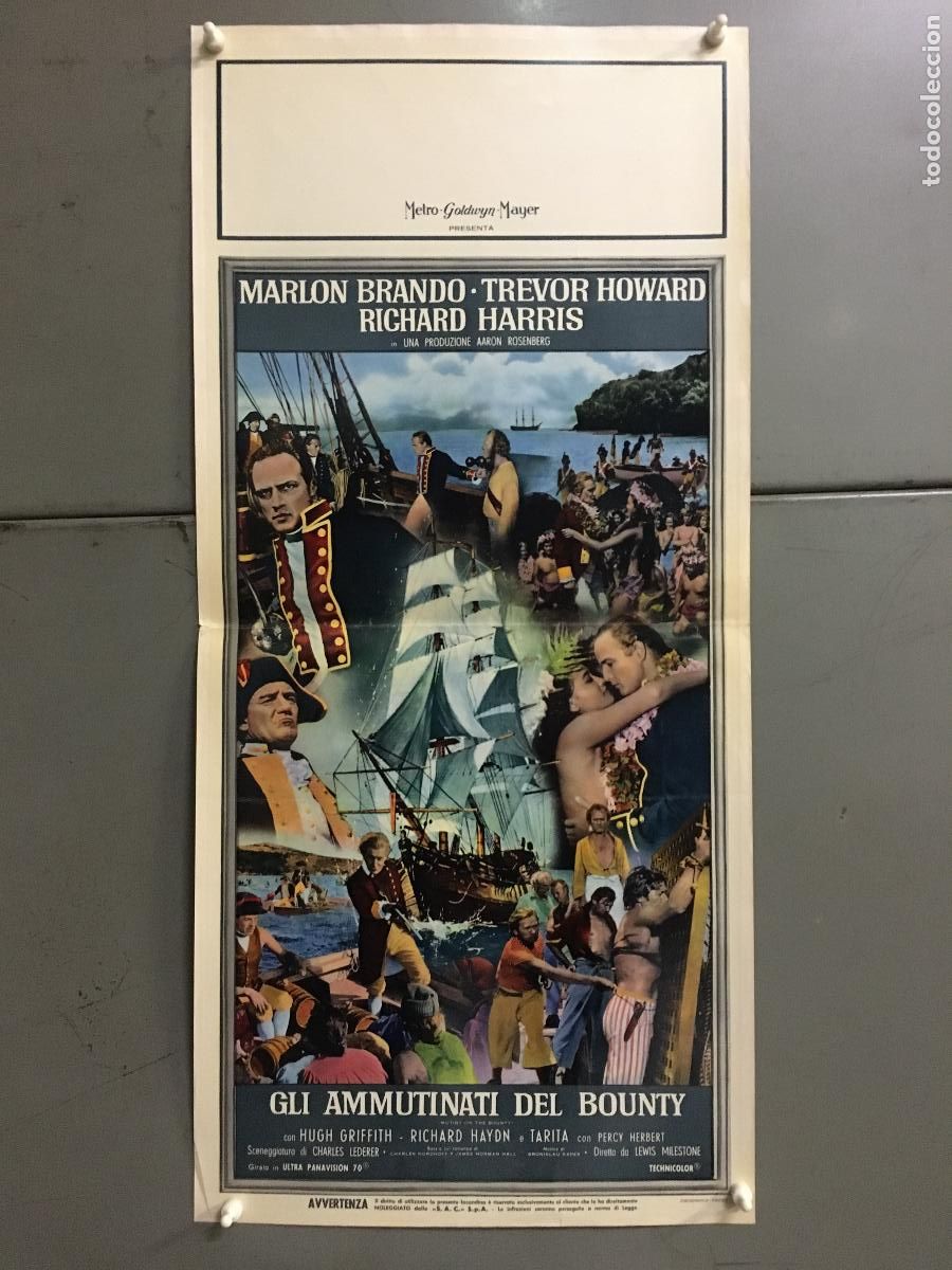 Cinema: ICJ 167 REBELION A BORDO MARLON BRANDO POSTER ORIGINAL 33X70 ITALIANO