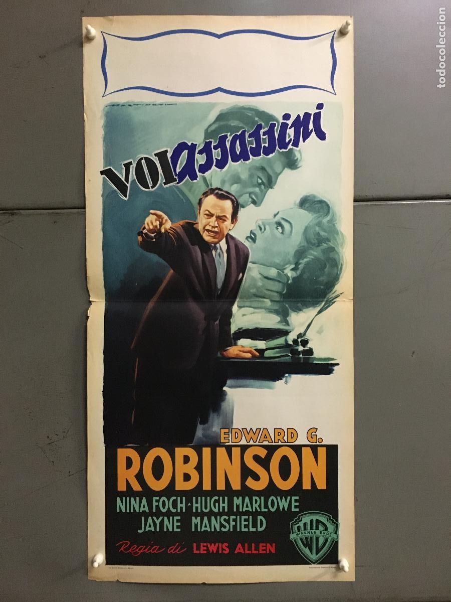 Cin&eacute;ma: ICJ 169 ILLEGAL EDWARD G. ROBINSON JAYNE MANSFIELD MARTINATI POSTER ORIGINAL 33X70 ITALIANO