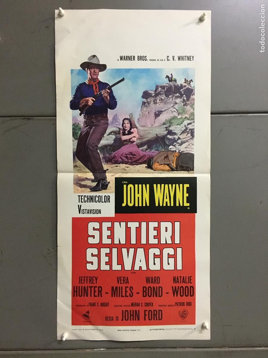 Kino: ICJ 175 CENTAUROS DEL DESIERTO JOHN WAYNE NATALIE WOOD JEFFREY HUNTER POSTER ORIGINAL ITALIANO 33X70