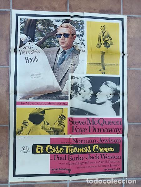 Kino: VKD 2759 EL CASO THOMAS CROWN STEVE MCQUEEN FAYE DUNAWAY POSTER ORIGINAL 70X100 ESTRENO