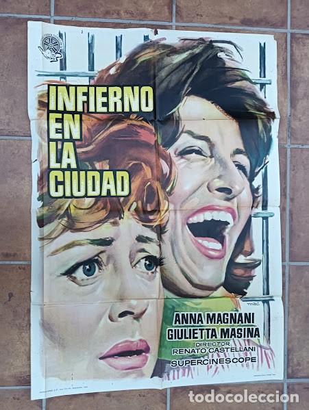 Kino: VKD 2761 INFIERNO EN LA CIUDAD ANNA MAGNANI GIULETTA MASINA POSTER ORIGINAL 70X100 ESTRENO