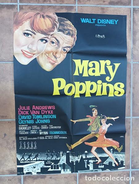 Kino: VKD 2762 MARY POPPINS JULIE ANDREWS WALT DISNEY POSTER ORIGINAL ESTRENO 70X100