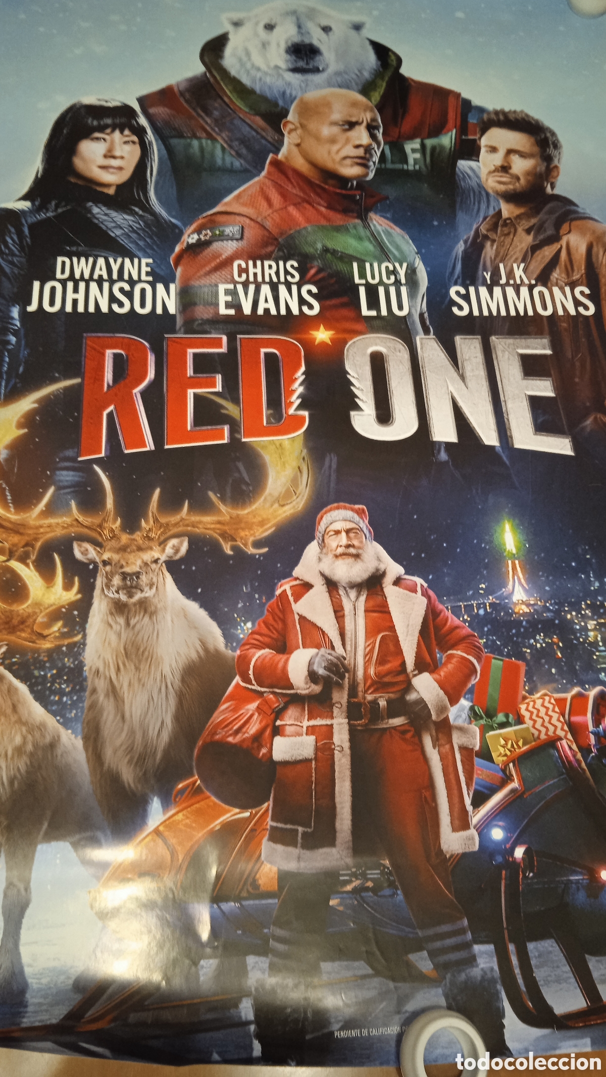 Cine: CARTEL P&Oacute;STER ORIGINAL RED ONE (C&Oacute;DIGO TRAJE ROJO) &ndash; Dwayne Johnson &ndash; Chris Evans &ndash; 2024