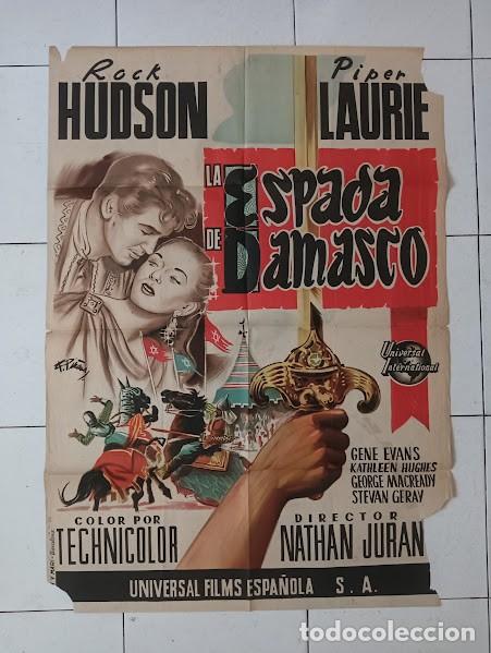 Cine: VKD 2764 LA ESPADA DE DAMASCO ROCK HUDSON PI&Ntilde;ANA POSTER ORIGINAL 70X100 ESTRENO LITOGRAFIA