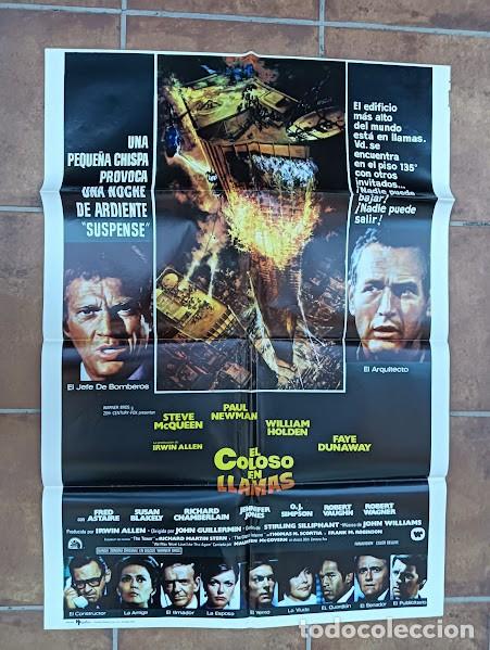Cinema: SMP 2731 EL COLOSO EN LLAMAS STEVE MCQUEEN PAUL NEWMAN POSTER ORIGINAL 70X100 ESTRENO raro