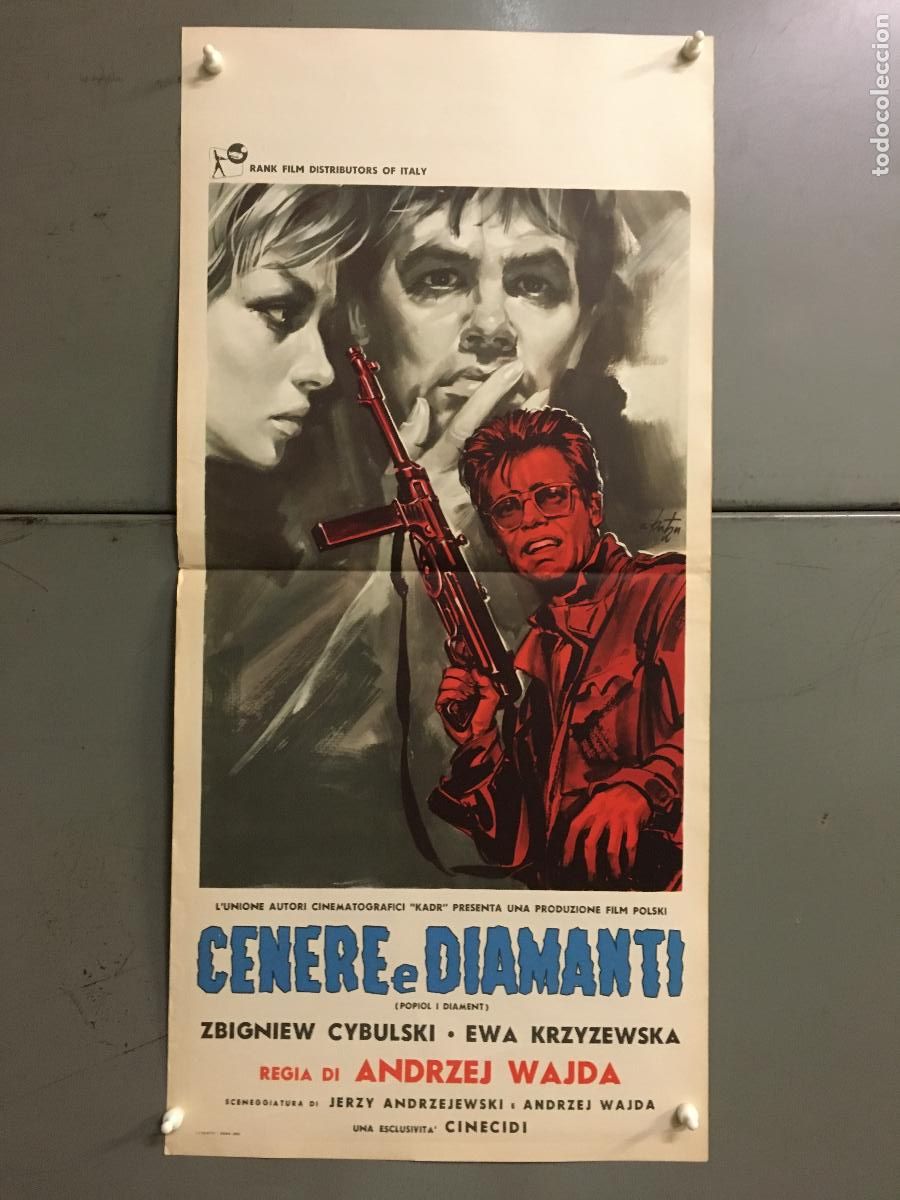 Cinema: ICJ 186 CENIZAS Y DIAMANTES ANDRZEJ WAJDA POSTER ORIGINAL 33X70 ITALIANO