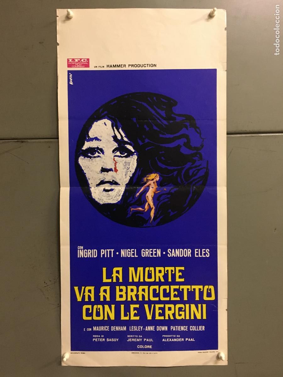 Kino: ICJ 189 COUNTESS DRACULA HAMMER INGRID PITT POSTER ORIGINAL ITALIANO 33X70