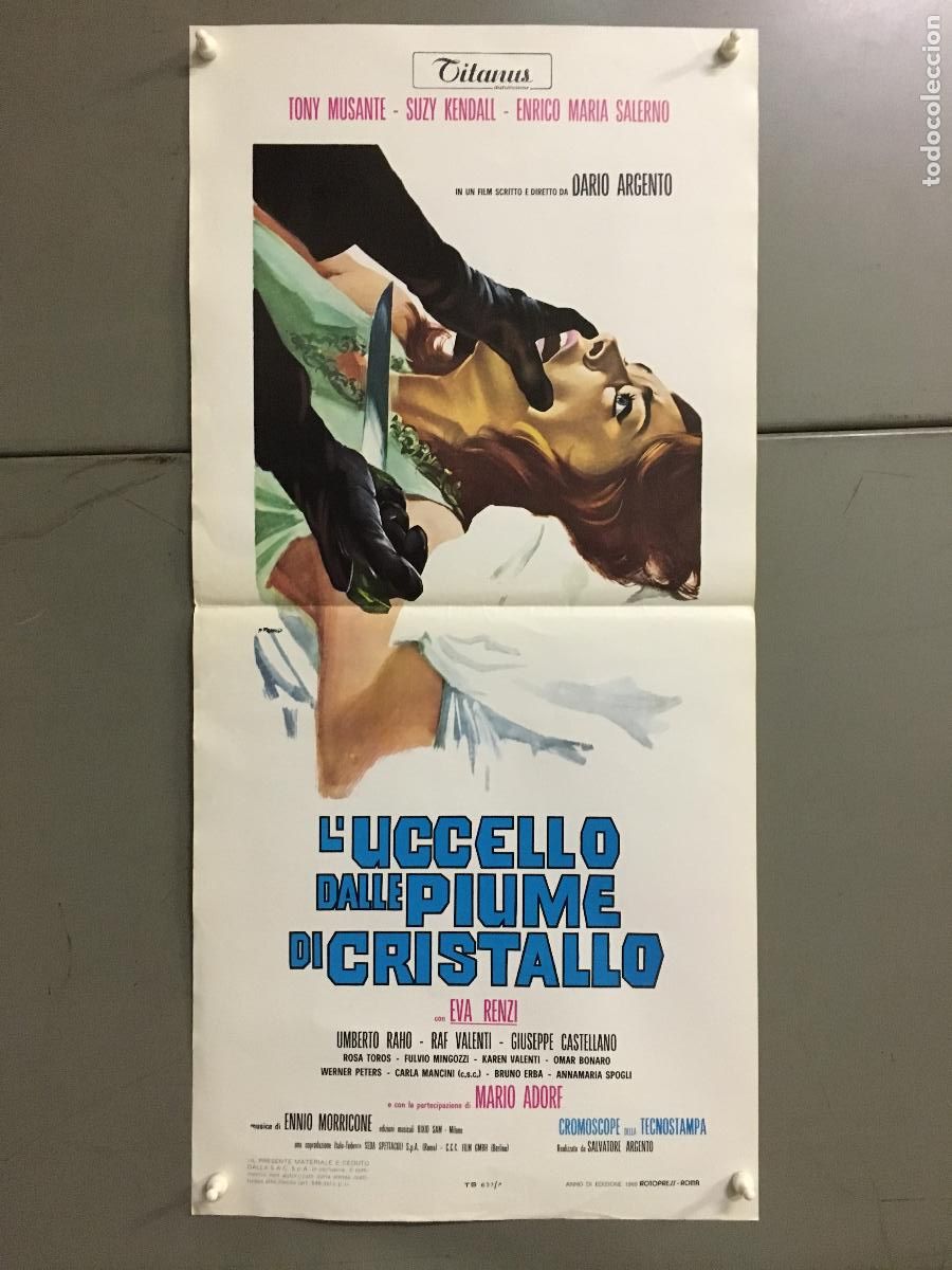 Cine: ICJ 193 EL PAJARO DE LAS PLUMAS DE CRISTAL DARIO ARGENTO POSTER ORIGINAL 33X70 ITALIANO