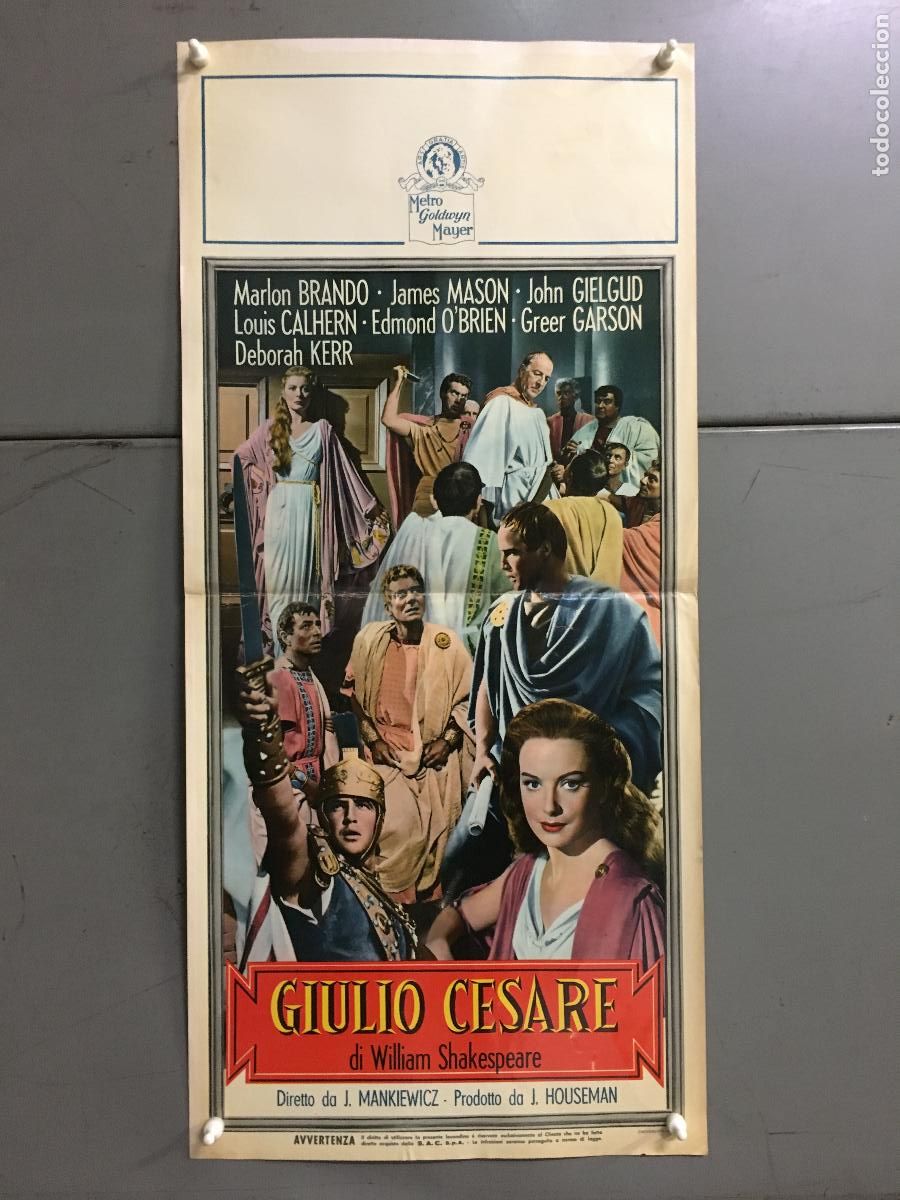 Cinema: ICJ 194 JULIO CESAR MARLON BRANDO SHAKESPEARE MANKIEWICZ POSTER ORIGINAL ITALIANO 33X70