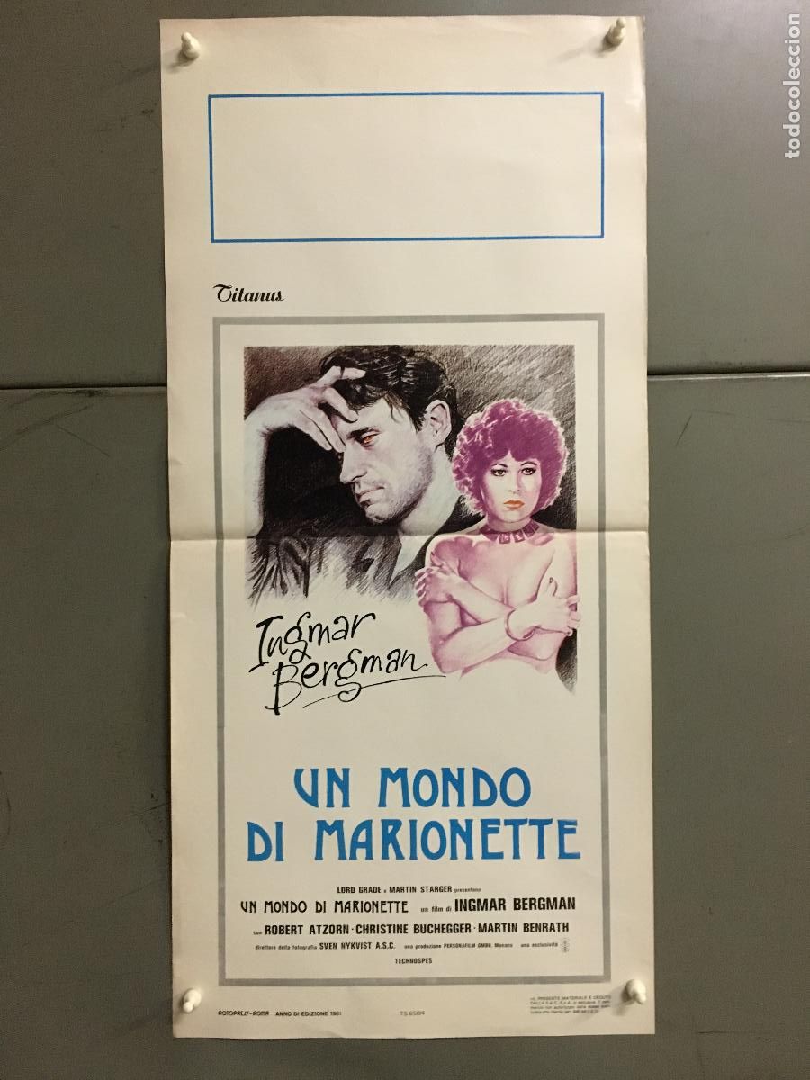 Cinema: ICJ 195 DE LA VIDA DE LAS MARIONETAS INGMAR BERGMAN POSTER ORIGINAL 33X70 ITALIANO