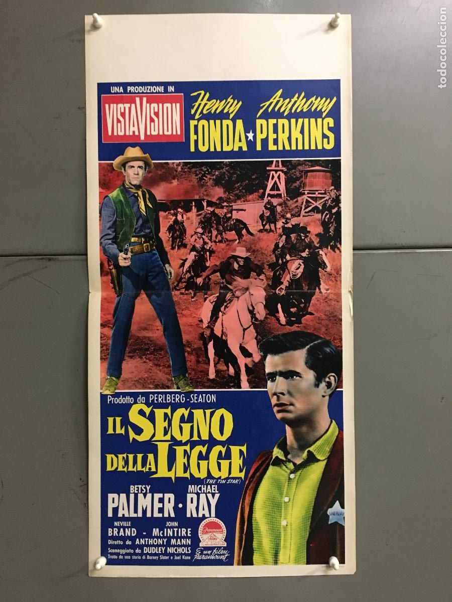 Cinema: ICJ 200 CAZADOR DE FORAJIDOS ANTHONY MANN HENRY FONDA ANTHONY PERKINS POSTER ORIGINAL 33X70 ITALIANO