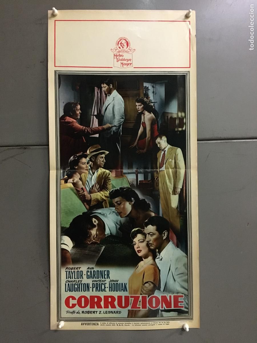Cin&eacute;ma: ICJ 201 SOBORNO ROBERT TAYLOR AVA GARDNER VINCENT PRICE POSTER ORIGINAL ITALIANO 33X70