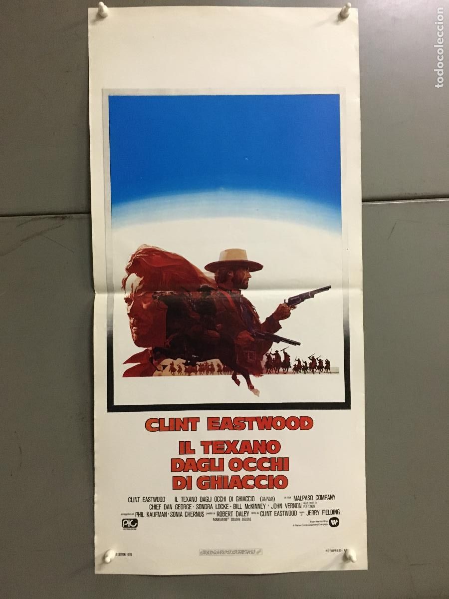 Cinema: ICJ 203 EL FUERA DE LA LEY CLINT EASTWOOD POSTER ORIGINAL ITALIANO 33X70