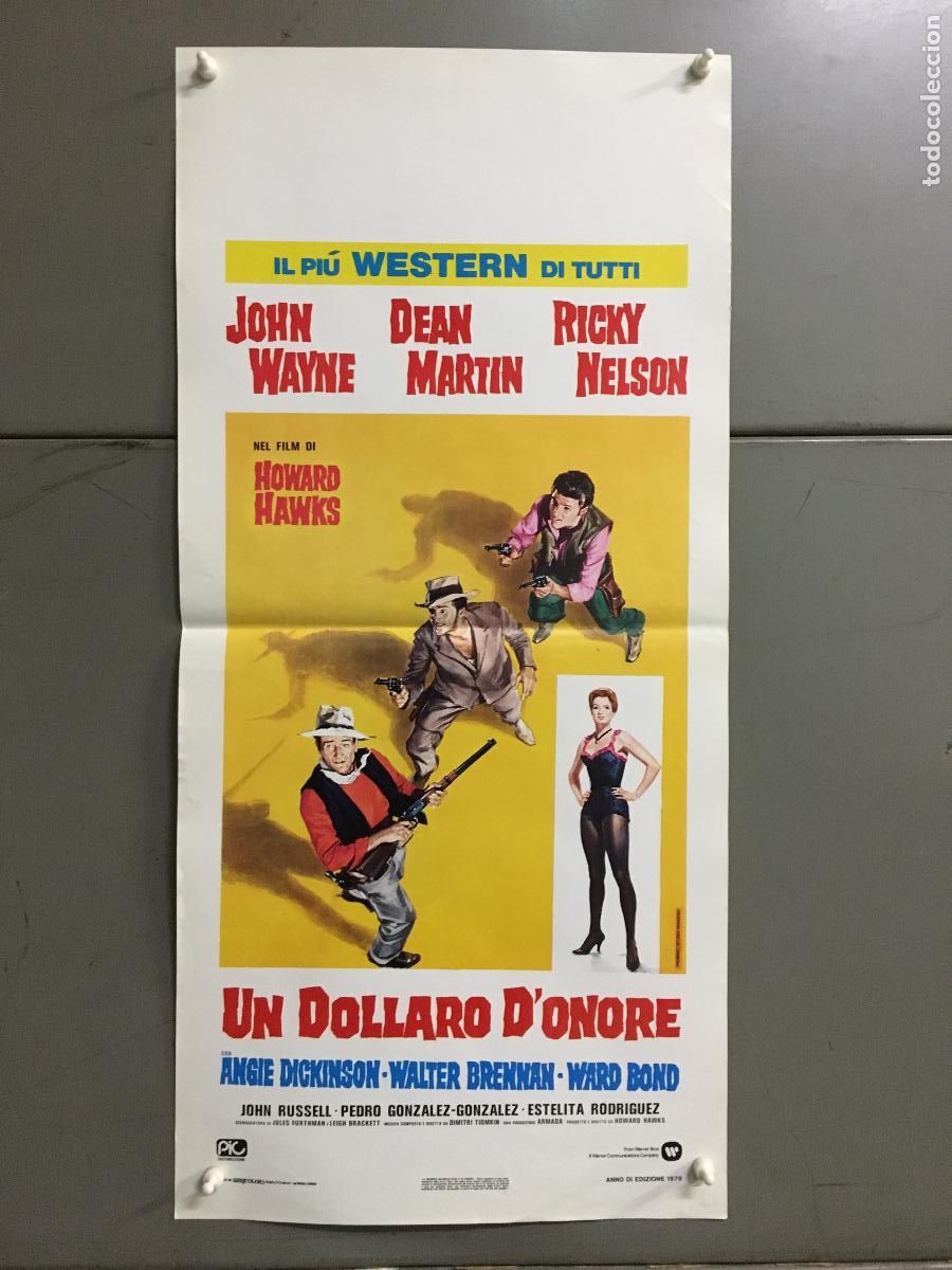 Cinema: ICJ 204 RIO BRAVO JOHN WAYNE DEAN MARTIN HOWARD HAWKS POSTER ORIGINAL ITALIANO 33X70