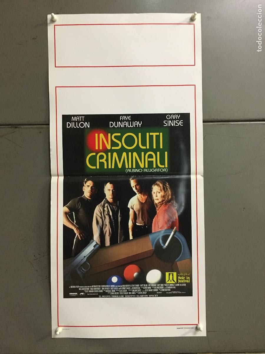 Cinema: ICJ 206 ALBINO ALLIGATOR MATT DILLON FAYE DUNAWAY KEVIN SPACEY BILLAR POSTER ORIGINAL 33X70 ITALIANO