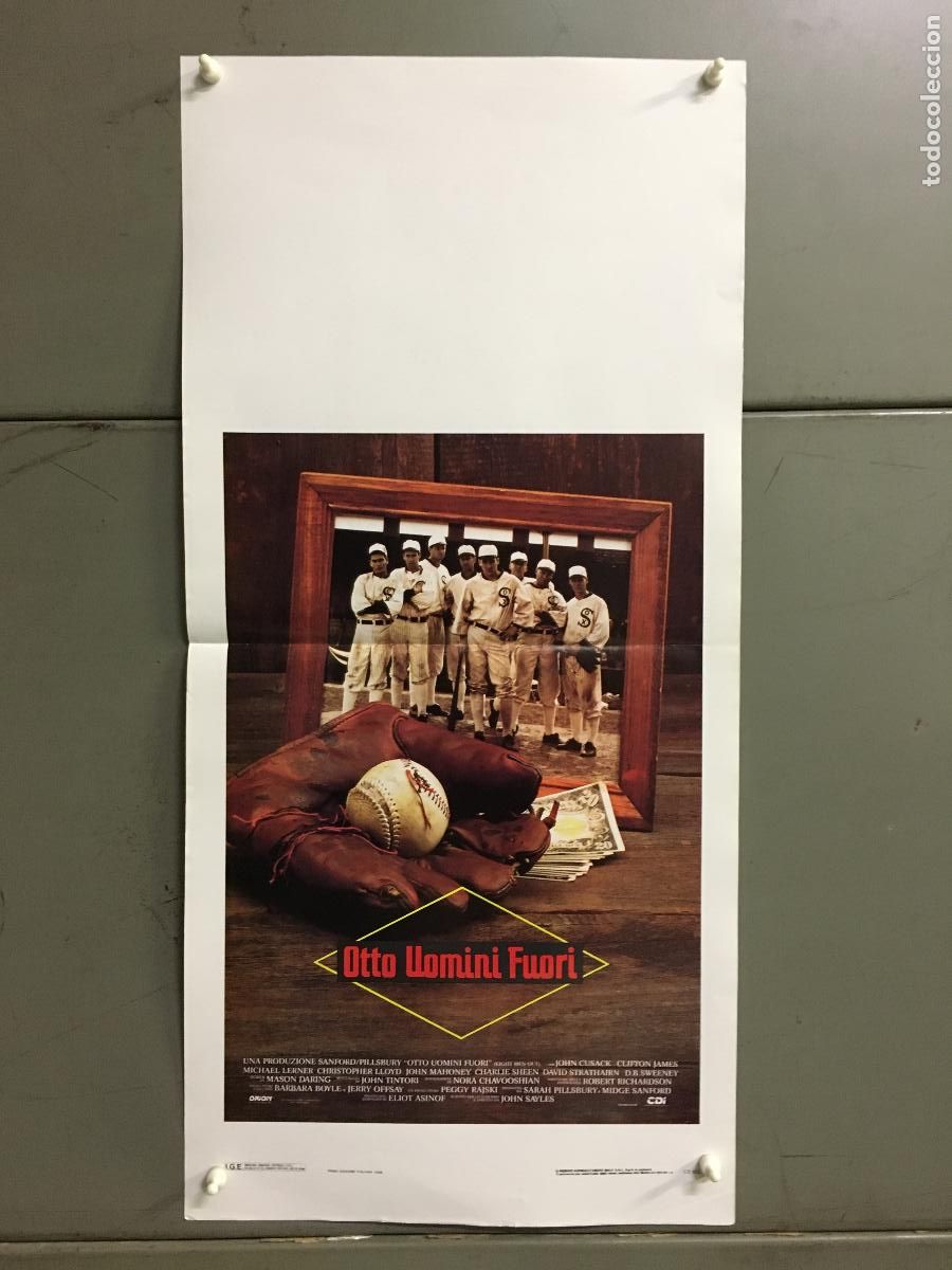 Cinema: ICJ 209 8 MEN OUT JOHN CUSAK BEISBOL BASEBALL POSTER ORIGINAL ITALIANO 33X70