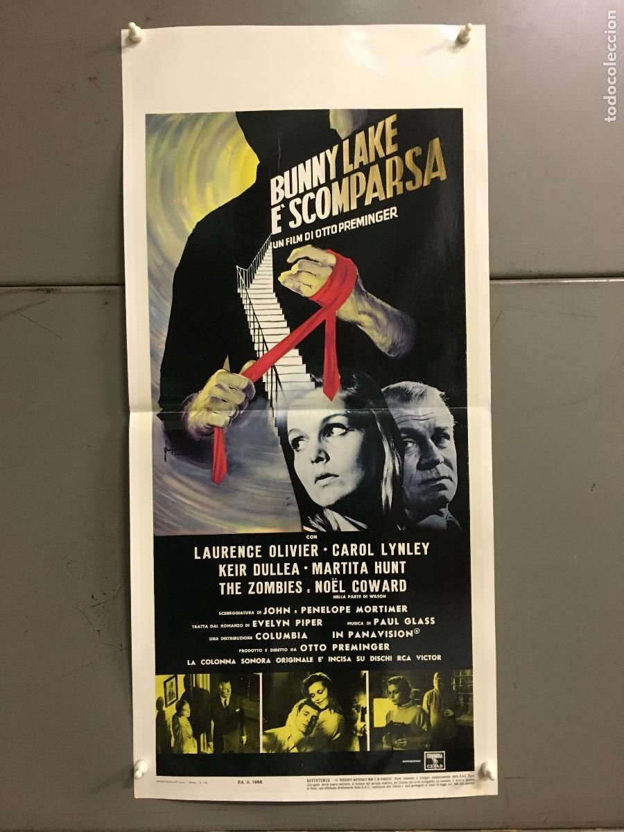 Cinema: ICJ 212 EL RAPTO DE BUNNY LAKE OTTO PREMINGER LAURENCE OLIVIER POSTER ORIGINAL ITALIANO 33X70