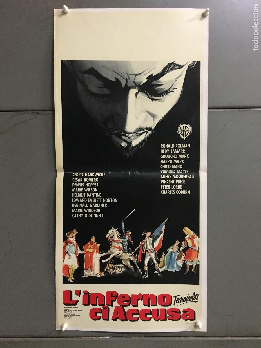 Kino: ICJ 213 THE STORY OF MANKIND GROUCHO CHICO HARPO MARX PRICE LORRE POSTER ORIGINAL ITALIANO 33X70