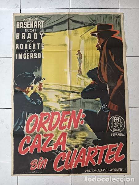 Cin&eacute;ma: SMP 2735 ORDEN CAZA SIN CUARTEL RICHARD BASEHART SCOTT BRADY POSTER ORIGINAL 70X100 ESTRENO LITO