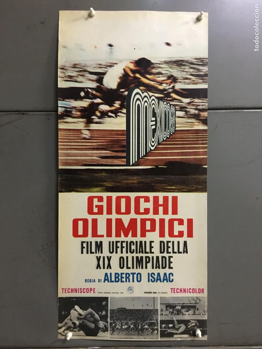 Cin&eacute;ma: ICJ 215 JUEGOS OLIMPICOS DE MEXICO 1968 OLIMPIADAS POSTER ORIGINAL 33X70 ITALIANO