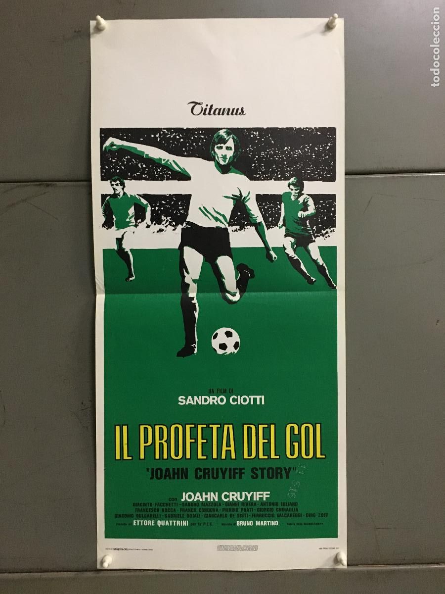 Cin&eacute;ma: ICJ 216 EL PROFETA DEL GOL JOHAN CRUYFF STORY FC BARCELONA FUTBOL POSTER ORIGINAL 33X70 ITALIANO