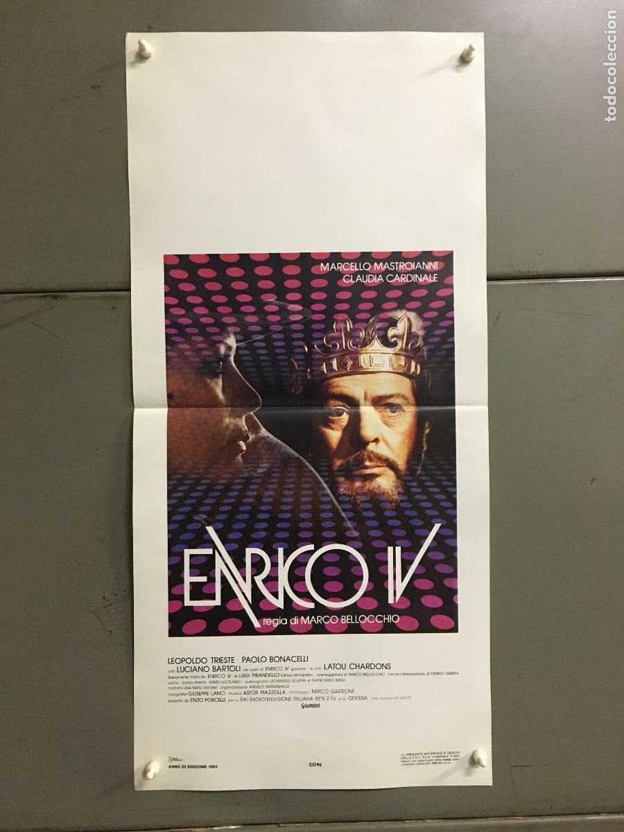 Cin&eacute;ma: ICJ 222 ENRICO IV / HENRY 4 MARCO BELLOCCHIO MARCELLO MASTROIANNI POSTER ORIGINAL ITALIANO 33X70