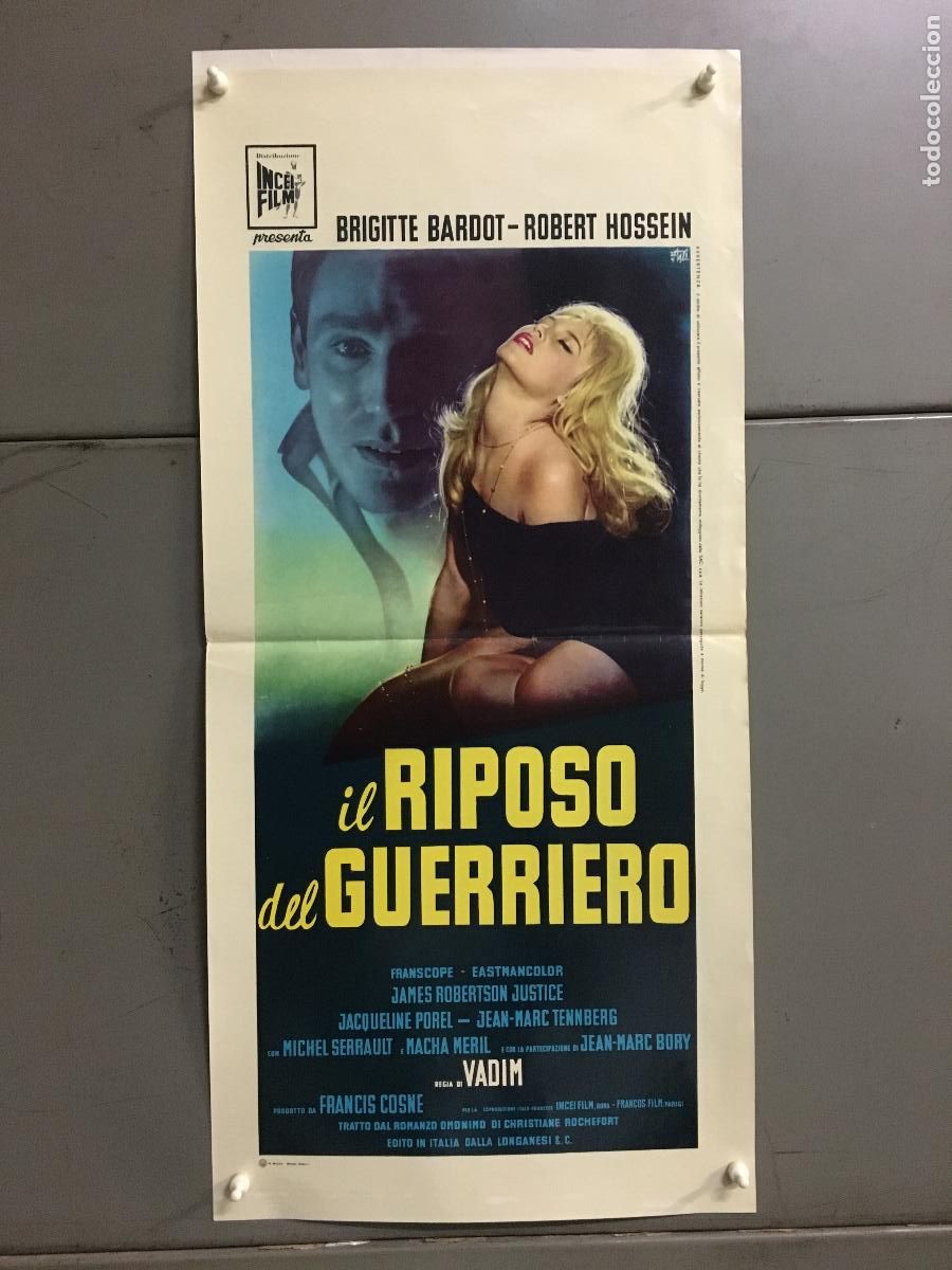 Cin&eacute;ma: ICJ 232 LOVE ON A PILLOW BRIGITTE BARDOT POSTER ORIGINAL 33X70 ITALIANO