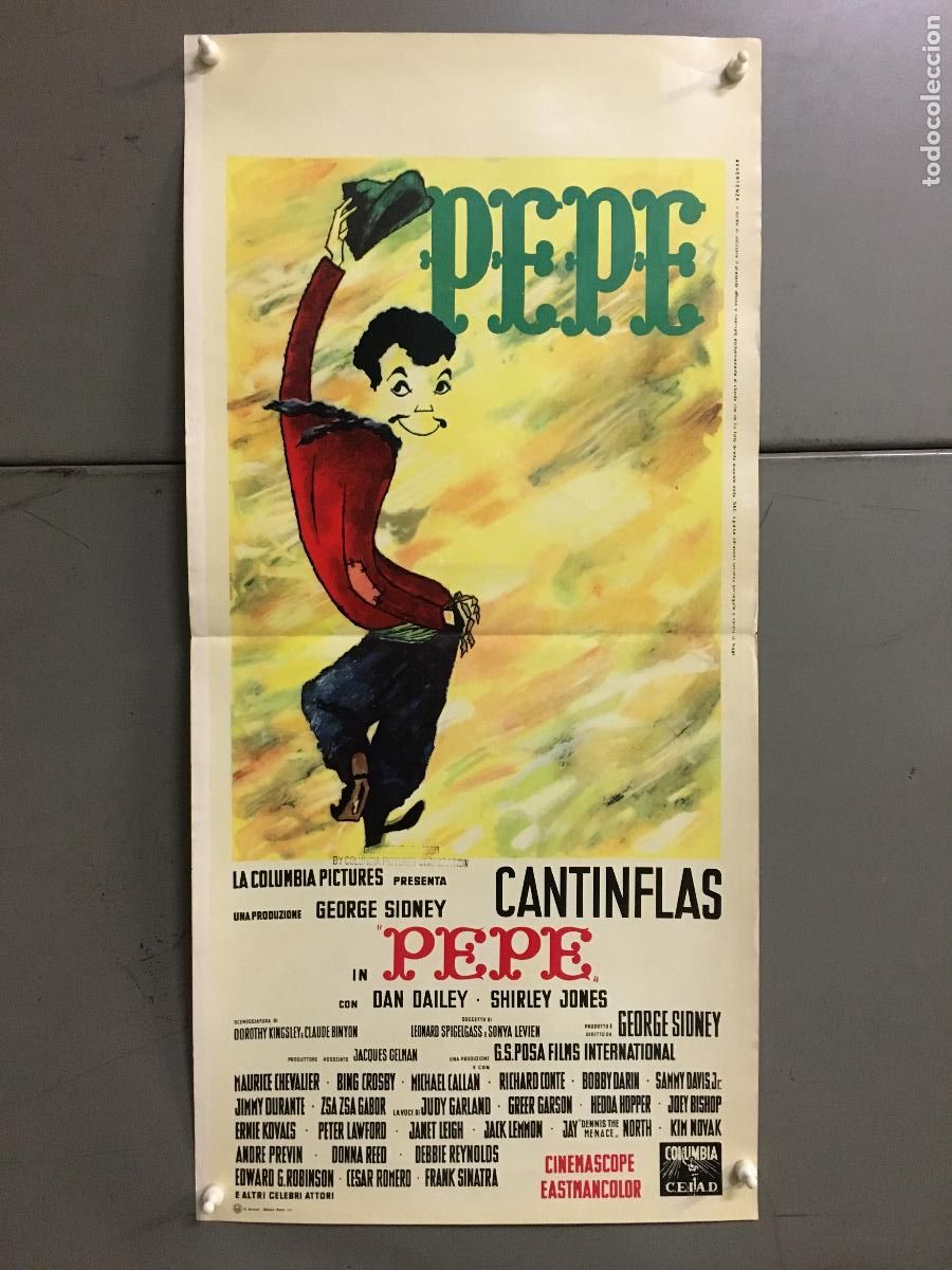 Cin&eacute;ma: ICJ 236 PEPE CANTINFLAS SHIRLEY JONES DAILEY CHEVALIER CROSBY POSTER ORIGINAL ITALIANO 33X70