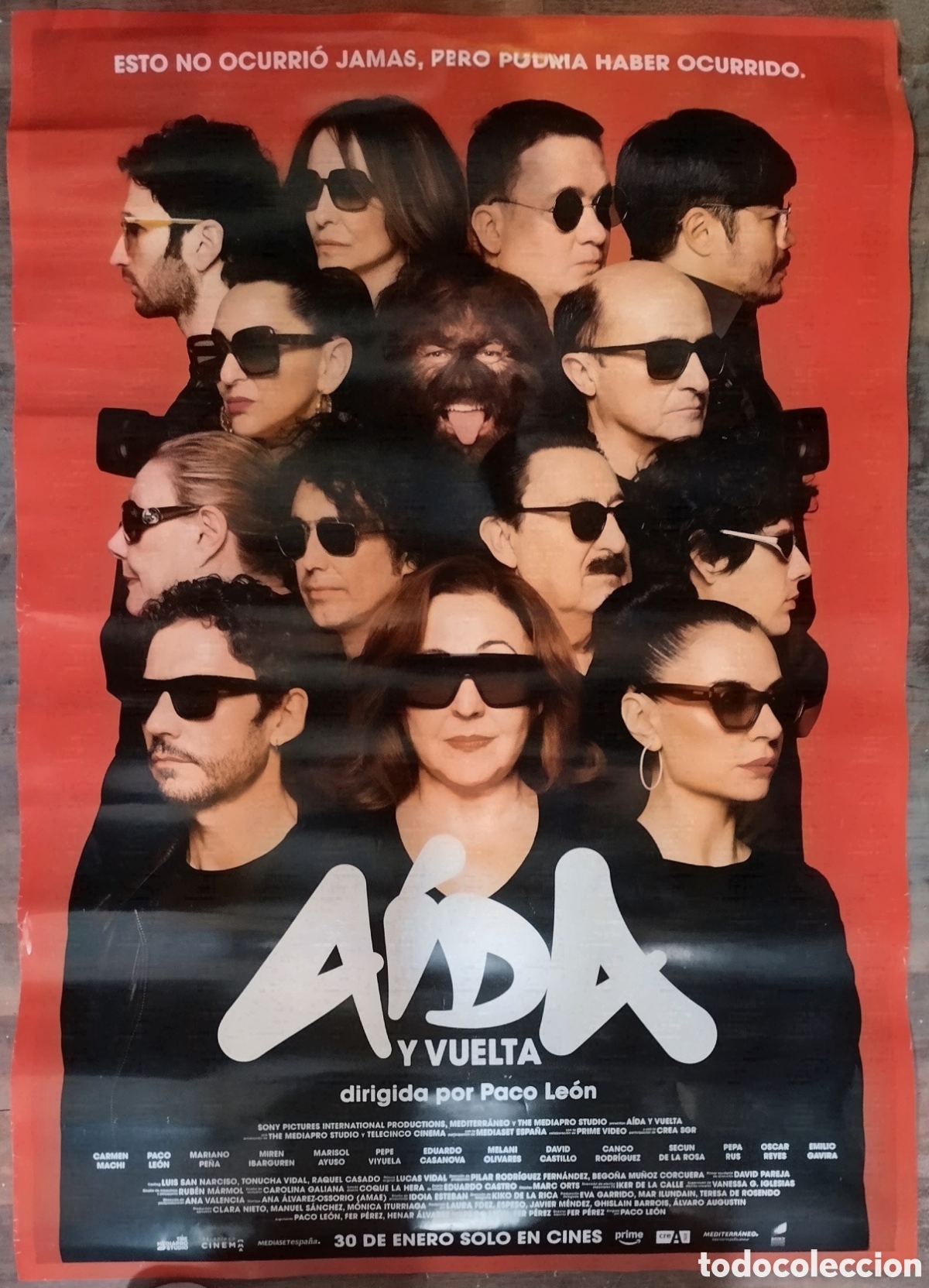 Cinema: POSTER CINEMATOGR&Aacute;FICO REVERSIBLE de AIDA y VUELTA en BUEN ESTADO con pocas se&ntilde;ales de uso.