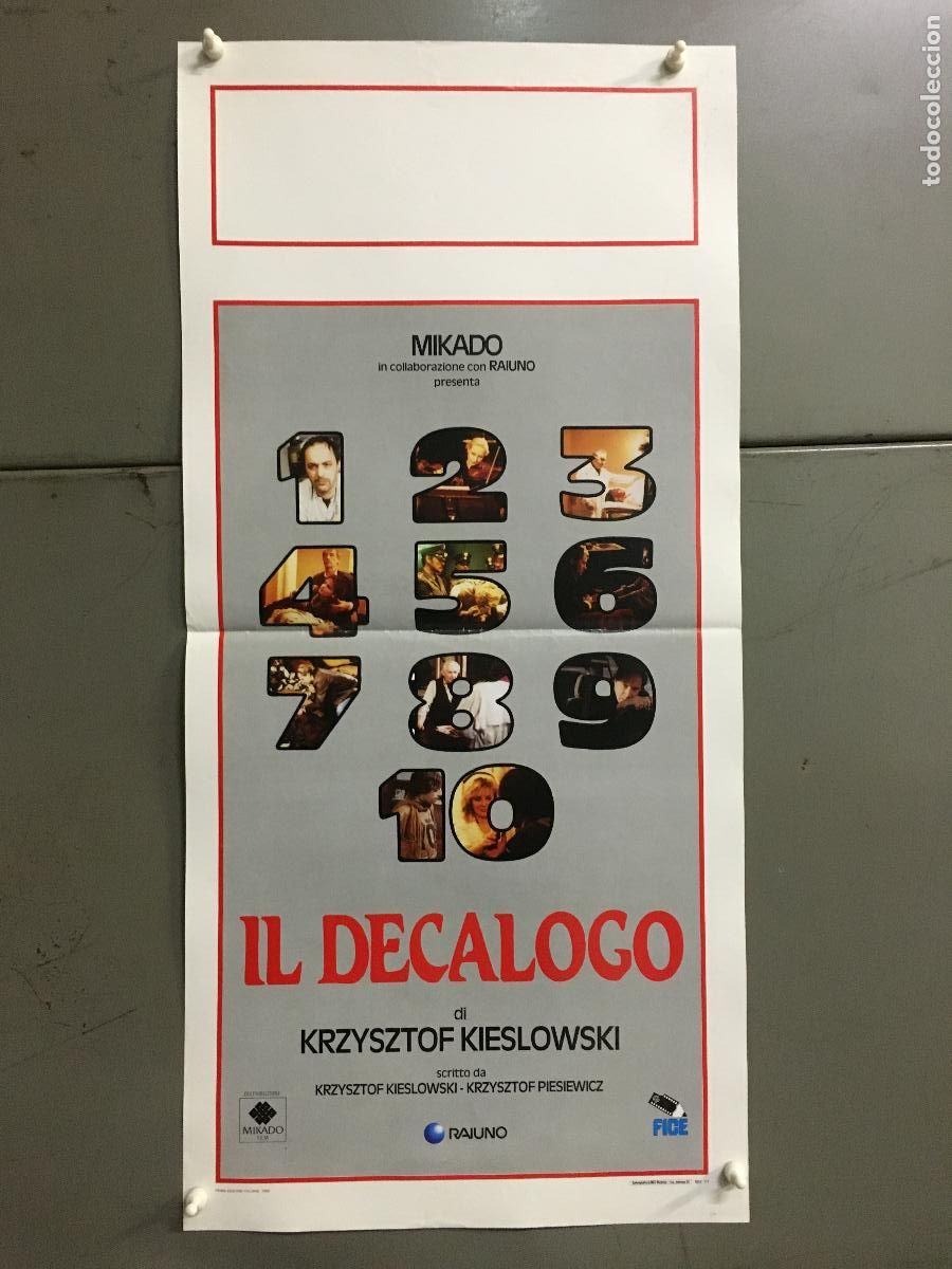 Cine: ICJ 242 EL DECALOGO KRZYSZTOF KIESLOWSKI POSTER ORIGINAL ITALIANO 33X70