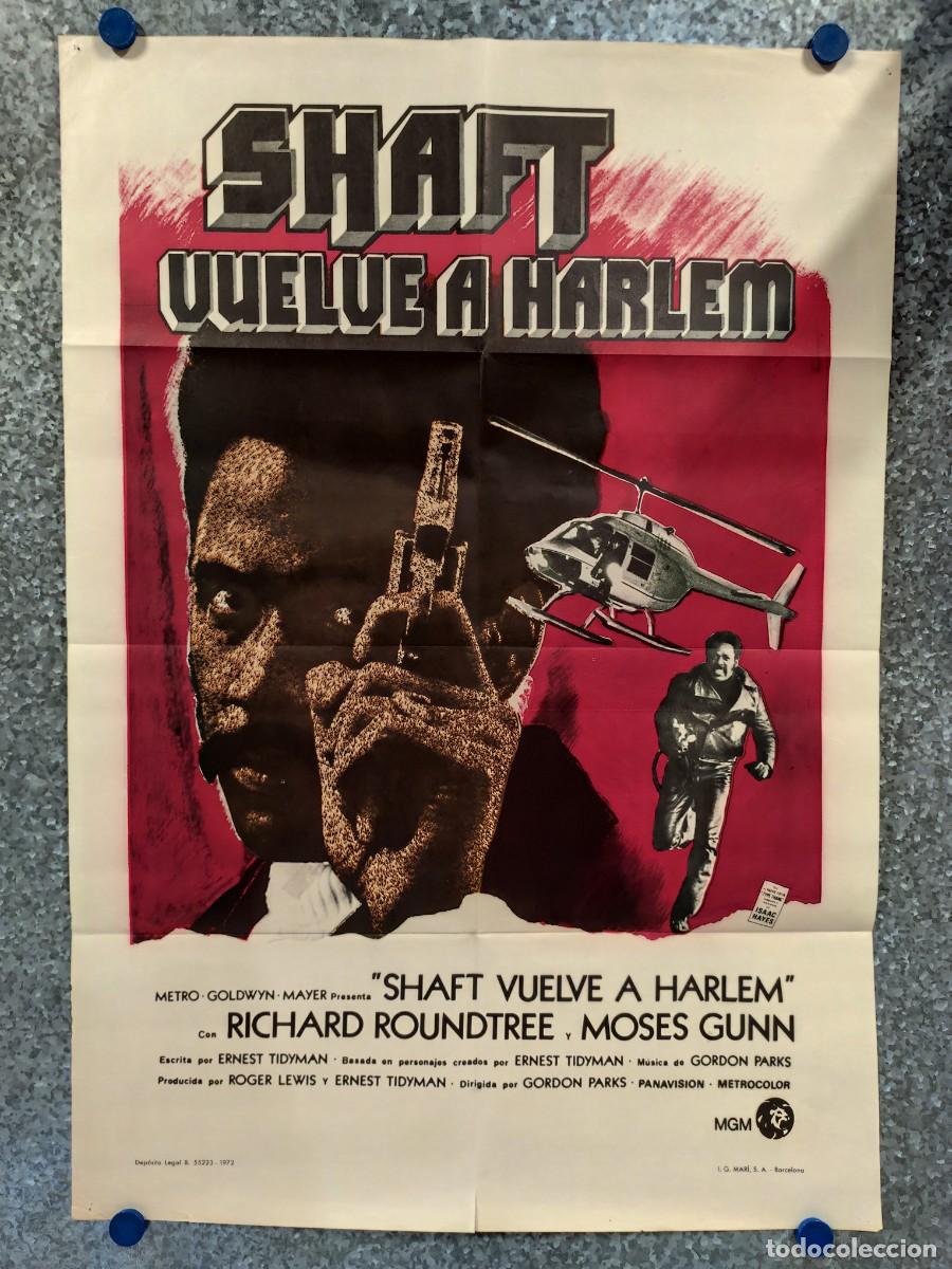 Cine: Shaft vuelve a Harlem. Richard Roundtree, Moses Gunn, Drew Bundini Brown. A&Ntilde;O 1972. POSTER ORIGINAL
