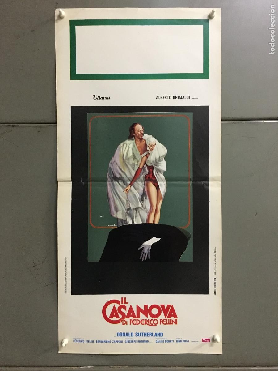 Cinema: ICJ 250 EL CASANOVA FEDERICO FELLINI DONALD SUTHERLAND POSTER ORIGINAL ITALIANO 33X70