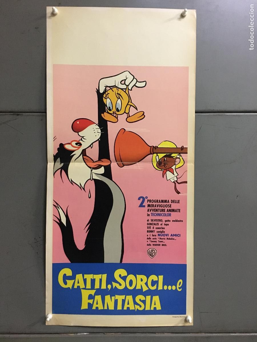 Kino: ICJ 252 LOONEY TUNES FESTIVAL SPEEDY GONZALEZ SILVESTRE PIOLIN POSTER ORIGINAL ITALIANO 33X70