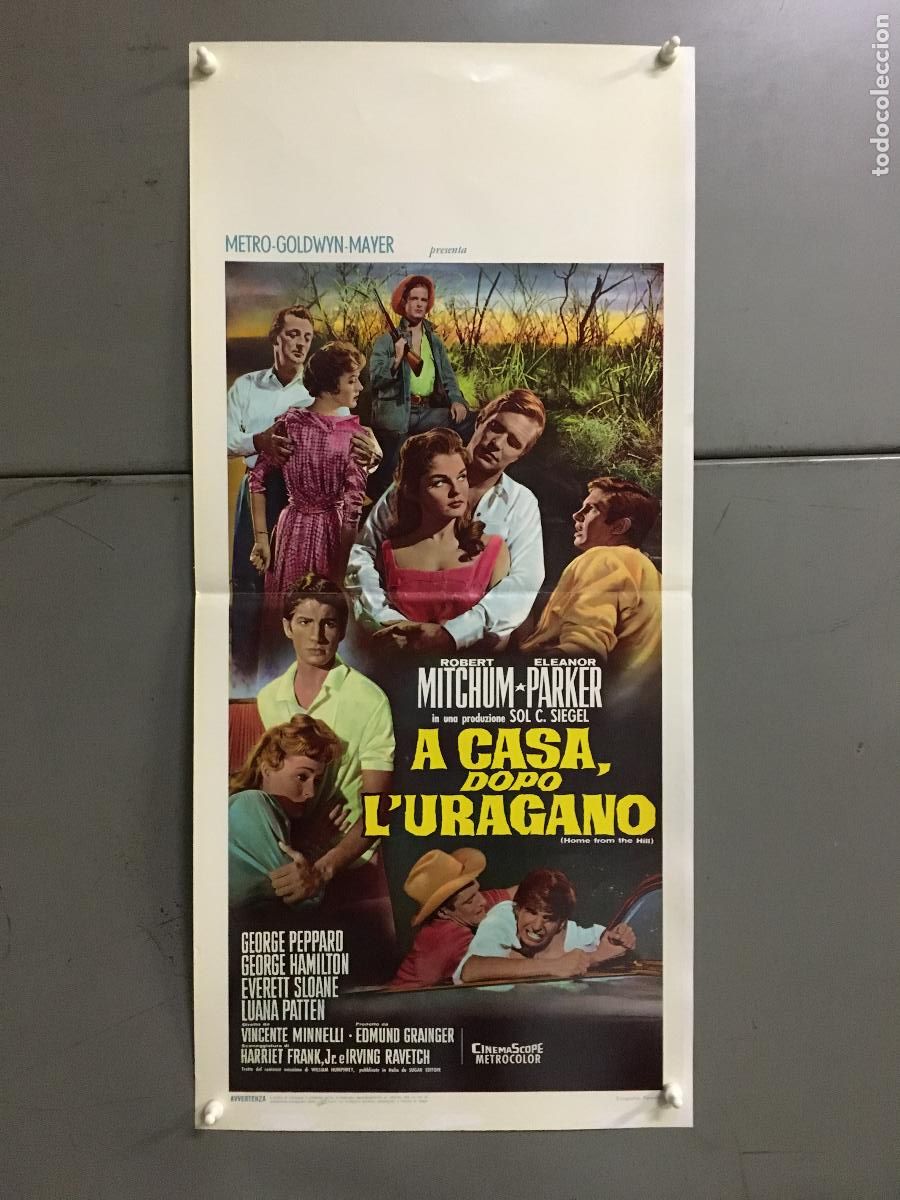 Cin&eacute;ma: ICJ 257 CON EL LLEGO EL ESCANDALO ROBERT MITCHUM GEORGE PEPPARD HAMILTON POSTER ORIG ITALIANO 33x70