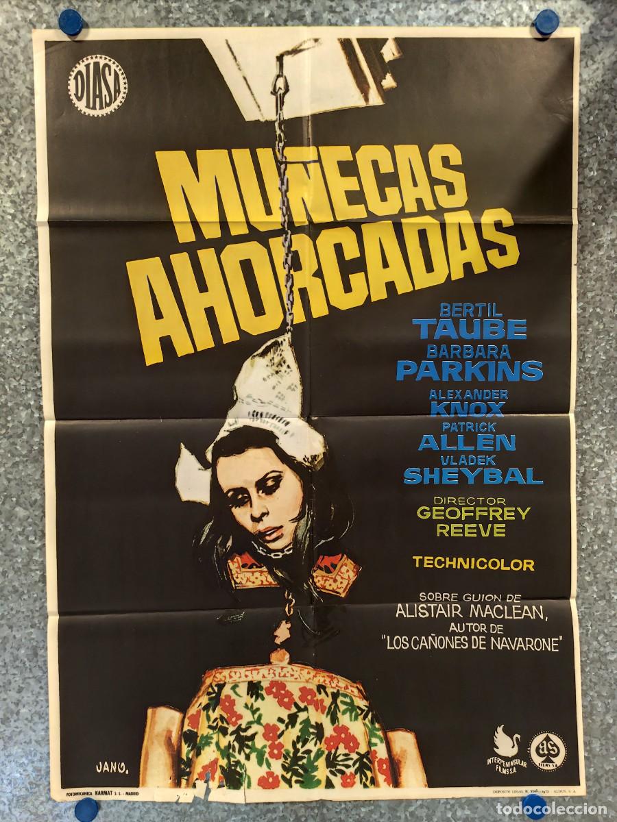 Cine: Mu&ntilde;ecas ahorcadas. BERTIL TAUBE, BARBARA PARKINS, ALEXANDER KNOX. A&Ntilde;O 1972. POSTER ORIGINAL