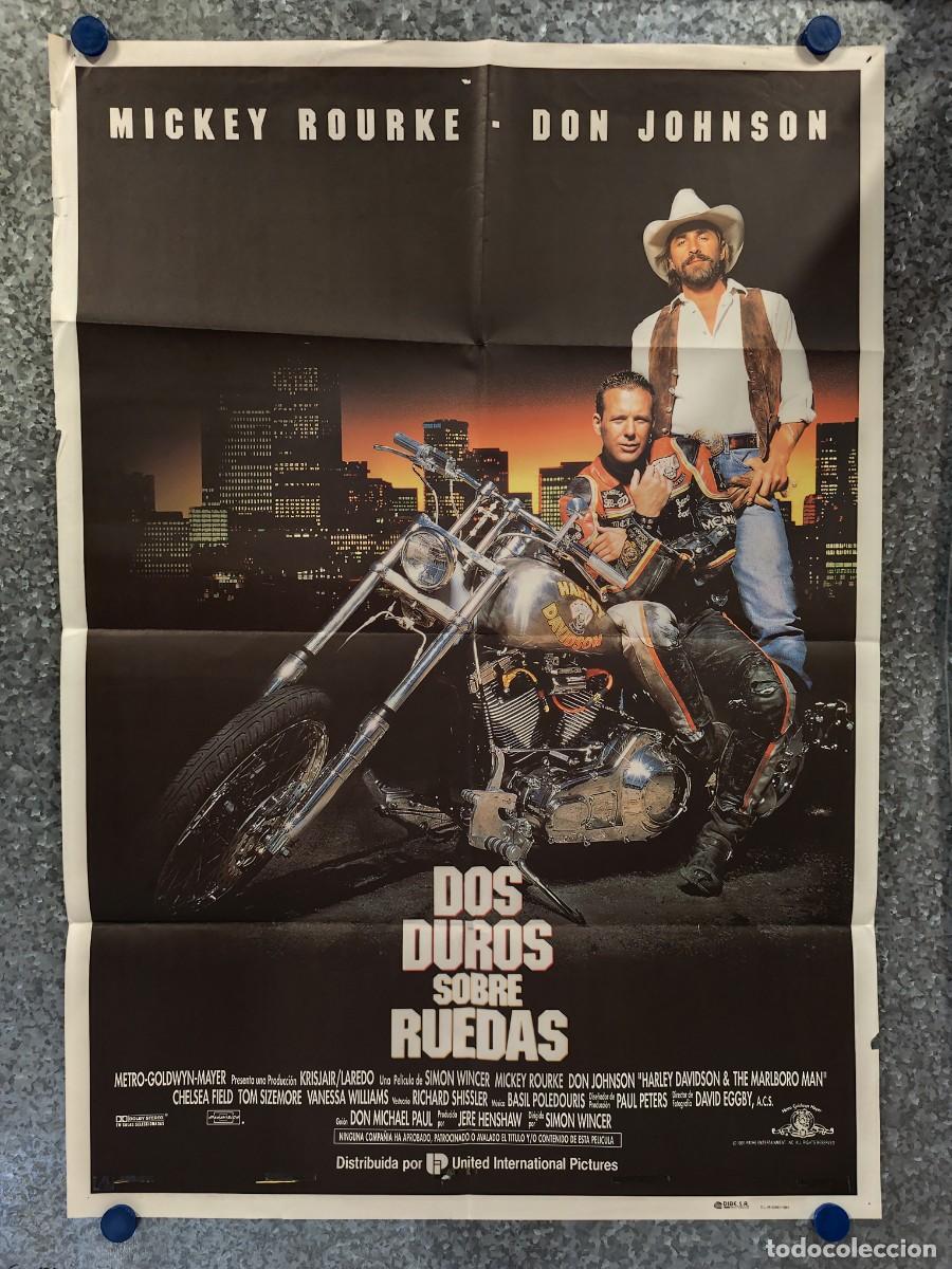 Cine: DOS DUROS SOBRE RUEDAS. MICKEY ROURKE, DON JOHNSON, HARLEY DAVIDSON. A&Ntilde;O 1991 POSTER ORIGINAL