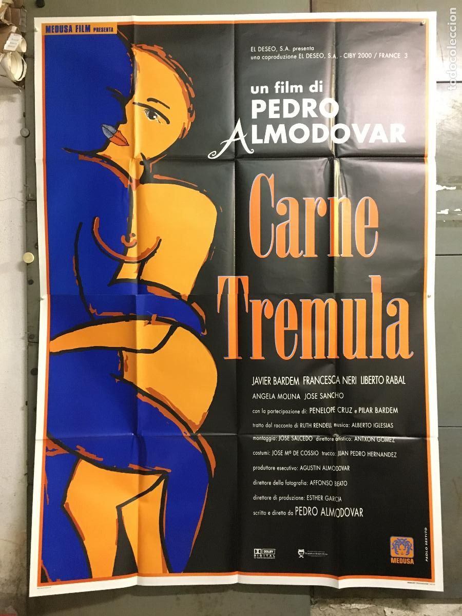 Cinema: AFS23 CARNE TREMULA PEDRO ALMODOVAR POSTER ORIGINAL 140X200 ITALIANO