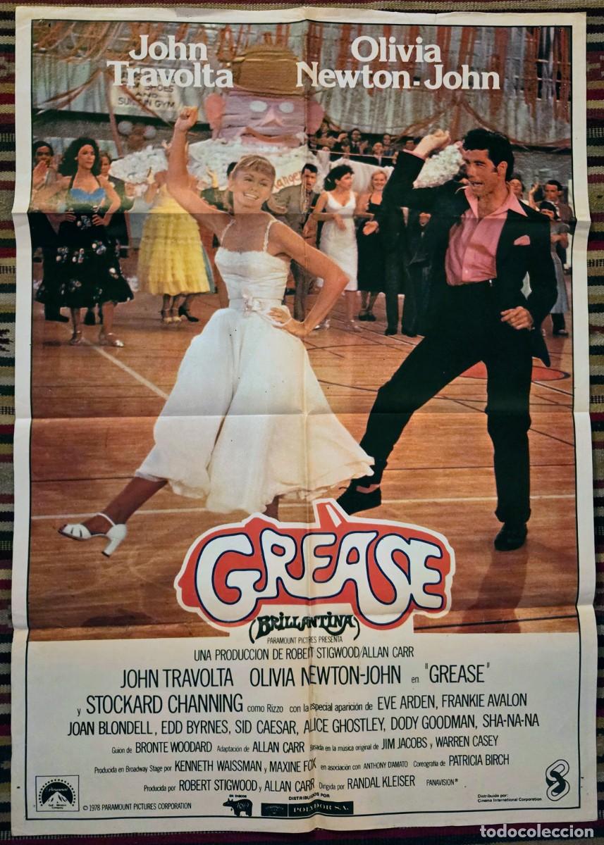 Cine: GREASE 1978 ORIGINAL &middot; Cartel + 3 fotocromos &middot; Travolta &middot; Ic&oacute;nico lote de colecci&oacute;n