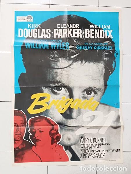 Cinema: SMP 2754 BRIGADA 21 KIRK DOUGLAS ELEANOR PARKER MAC POSTER ORIGINAL ESPA&Ntilde;OL 70X100 raro