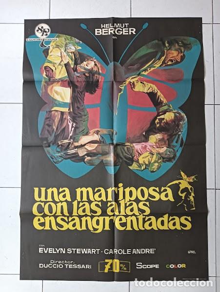 Cinema: SMP 2763 UNA MARIPOSA CON LAS ALAS ENSANGRENTADAS DUCCIO TESSARI GIALLO 70 MM POSTER ORIG 70X100 EST