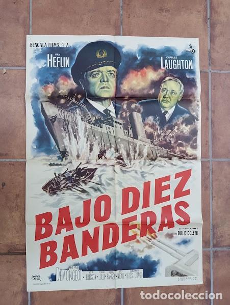 Cinema: SMP 2771 BAJO DIEZ BANDERAS VAN HEFLIN CHARLES LAUGHTON POSTER ORIGINAL 70X100 ESTRENO