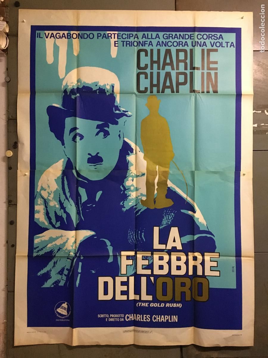 Cinema: AFS27 LA QUIMERA DEL ORO CHARLES CHAPLIN POSTER ORIGINAL 140x200 ITALIANO